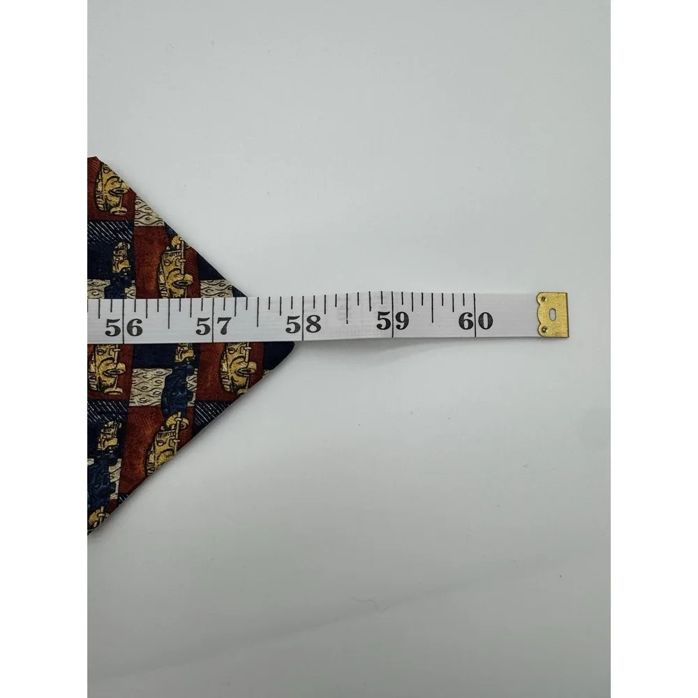 Fumagalli's Studio Silk Tie Geometric‎ Pattern Red Blue Gold Made in Italy
